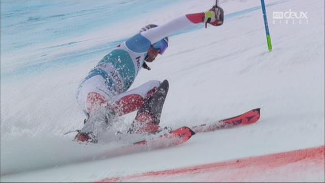 Adelboden (SUI), slalom masculin, 1re manche: Marc Rochat (SUI) part à la faute