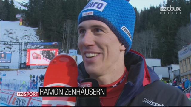 Wengen (SUI), 1re manche de slalom: Ramon Zenhausern (SUI) à l'interview