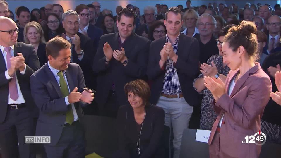 Le PDC est réuni aujourd'hui en assemblée à Lucerne. Son président Gerhard Pfister a notamment rendu hommage à Doris Leuthard