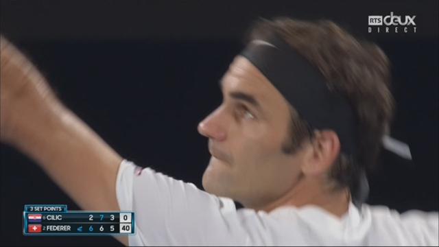 Messieurs, finale: Federer (SUI) - Cilic (CRO) (6-2, 6-7, 6-3): Troisième set pour Federer