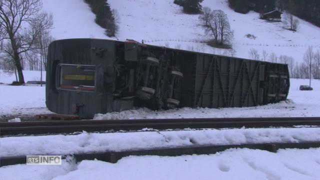 La tempête fait dérailler un train à La Lenk