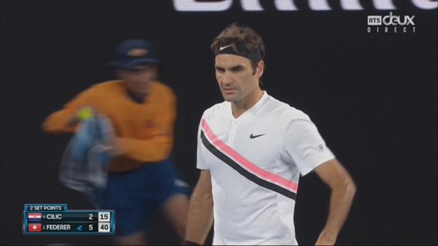 Messieurs, finale: Federer (SUI) - Cilic (CRO) (6-2): Federer remporte facilement le premier set