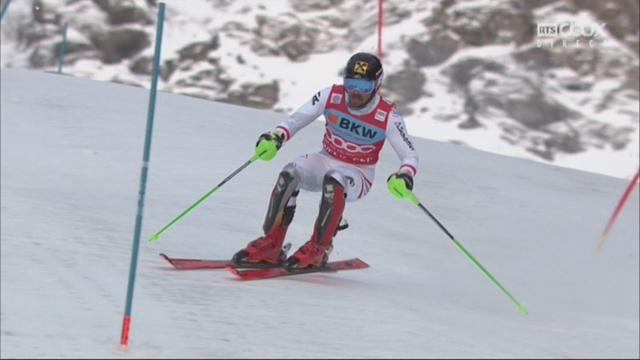 Wengen (SUI), 1re manche de slalom: Marcel Hirscher (AUT) prend la tête