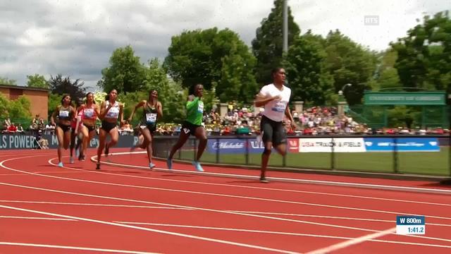 Eugène (USA), 800m dames: Selina Büchel (SUI) dernière