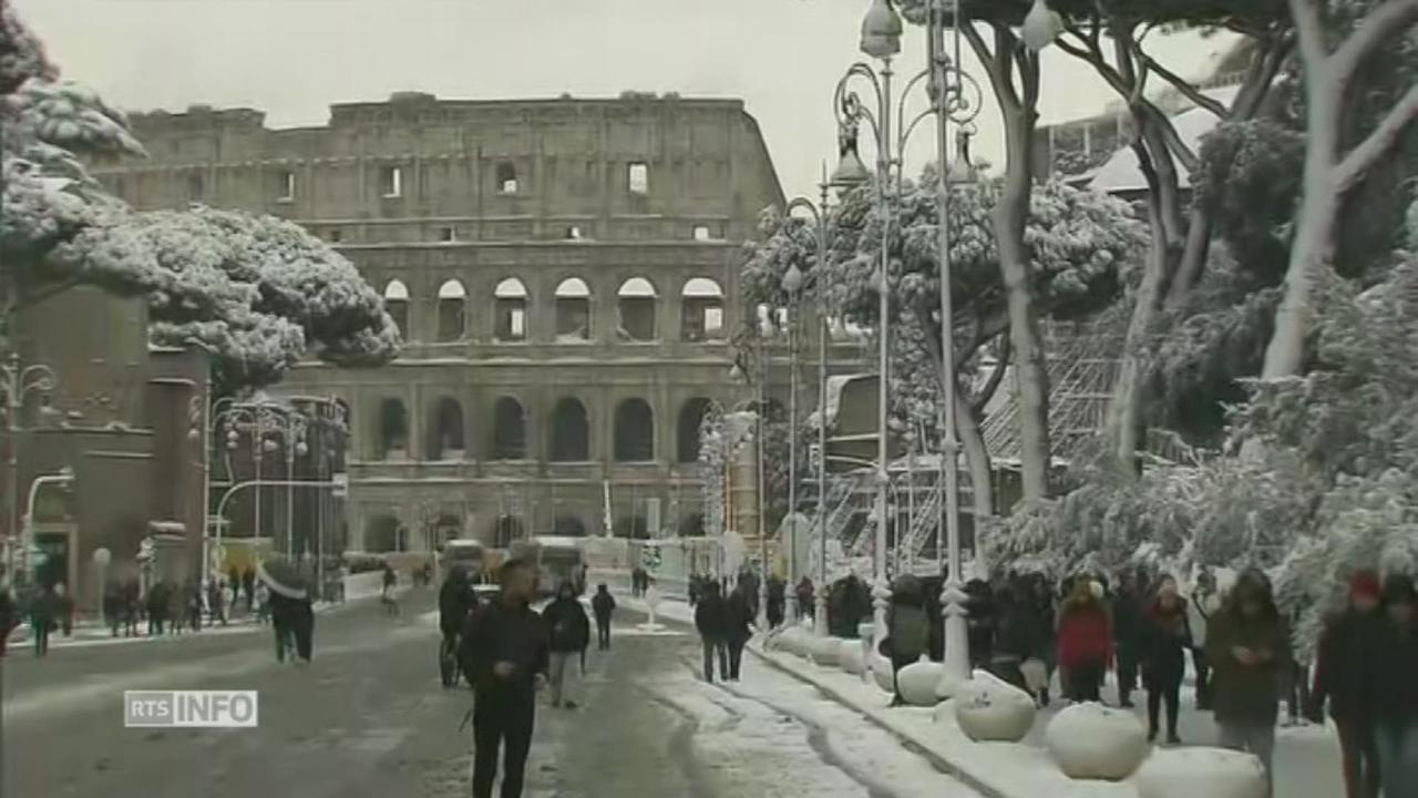 Rome est sous la neîge