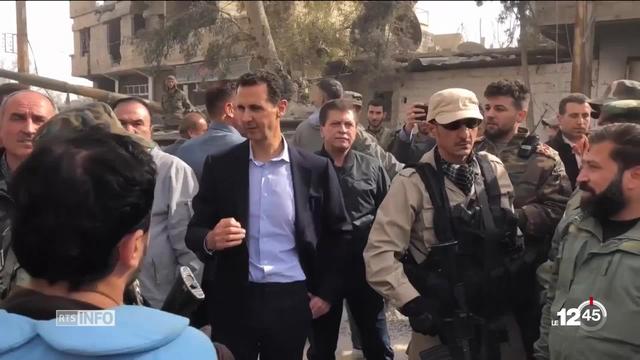 Bachar el Assad en déplacement en Ghouta orientale pour féliciter ses troupes