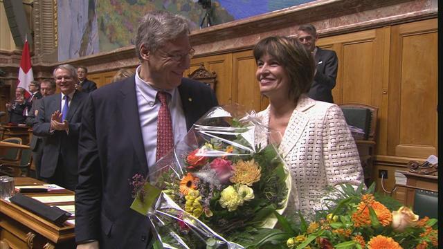 Hommage au Conseillers federaux sortants