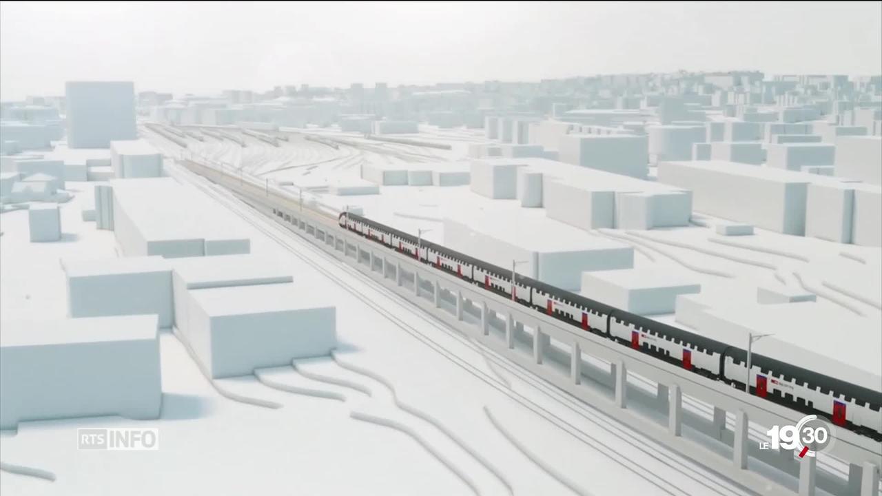Début des travaux de construction d'un viaduc ferroviaire dans le canton de Vaud pour améliorer la cadence des trains.