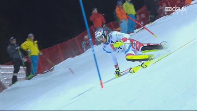 Schladming (AUT), slalom masculin, 1re manche: Daniel Yule (SUI)