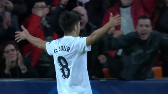 4e journée, Valence – Young Boys (3-1): 56e, Carlos Soler marque le troisième but pour Valence