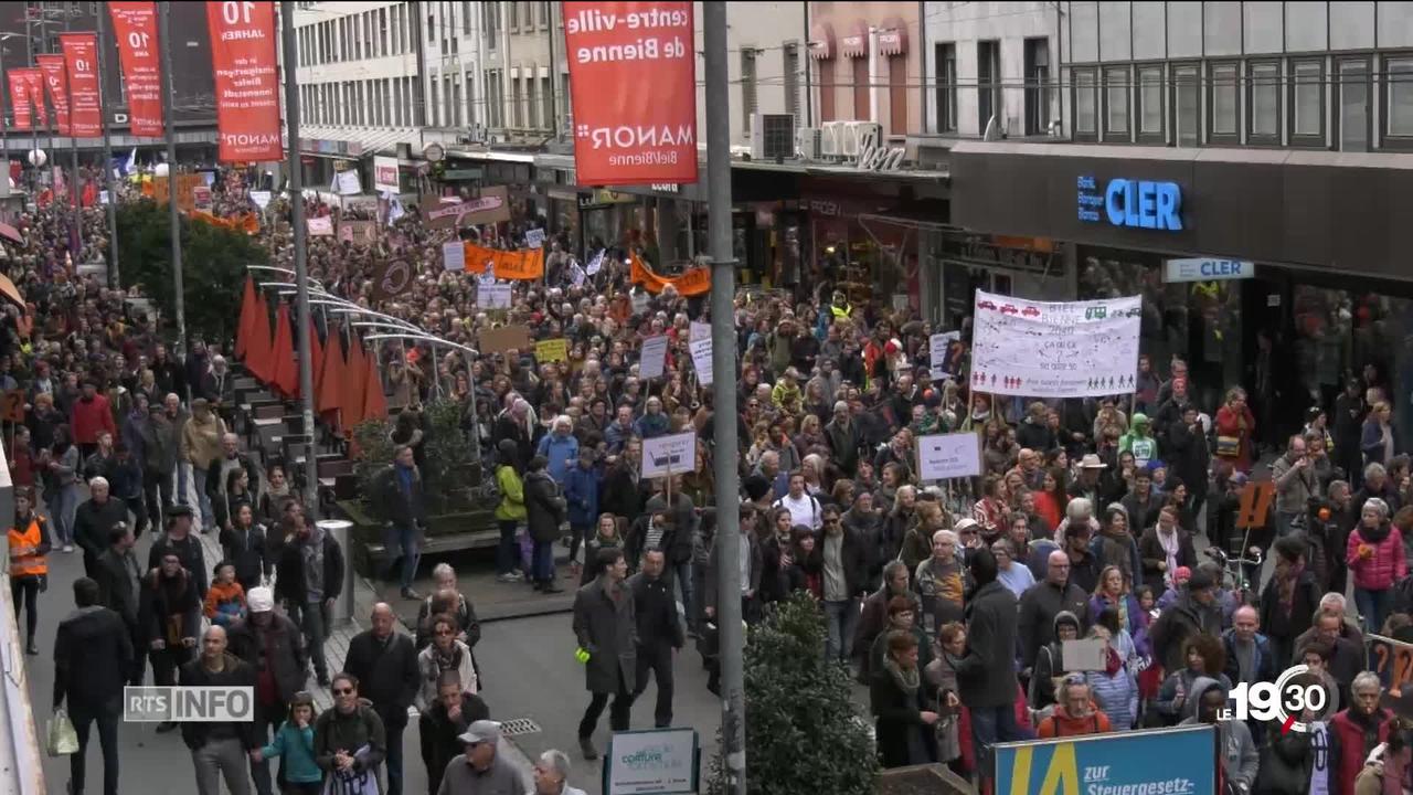 Bienne: deuxième manifestation contre le contournement ouest, plus de 3500 personnes dans la rue.