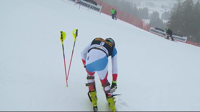 Kranjska Gora (SLO), slalom hommes, 1re manche: Daniel Yule (SUI) part à la faute