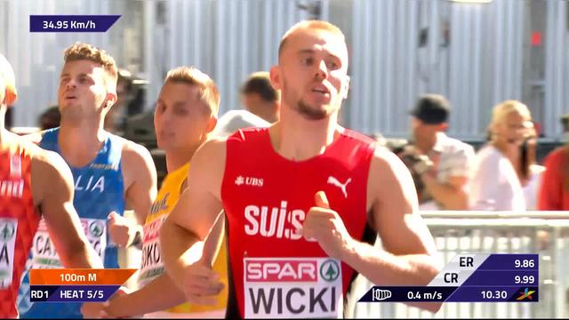 Européens: Silvan Wicki en ½ finales en 10.28
