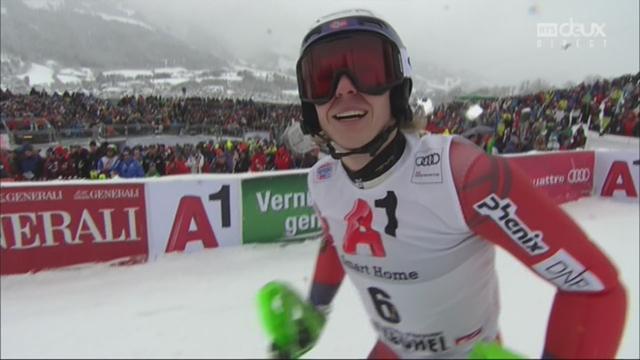Kitzbuehel (AUT), slalom messieurs 1re manche: Henrik Kristoffersen (NOR) en tête avant le 2e run