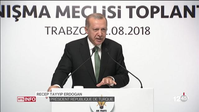 Chute livre Turquie: le président Erdogan accuse Washington de complot