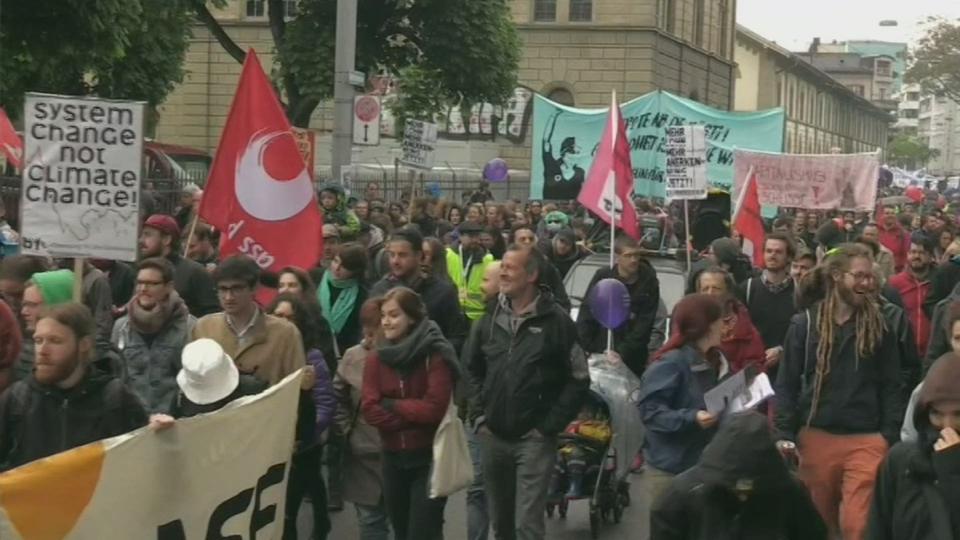 Manifestation d'Unia à Zurich