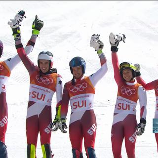 JO - Ski alpin: la Suisse obtient la médaille d’or lors du Team Event