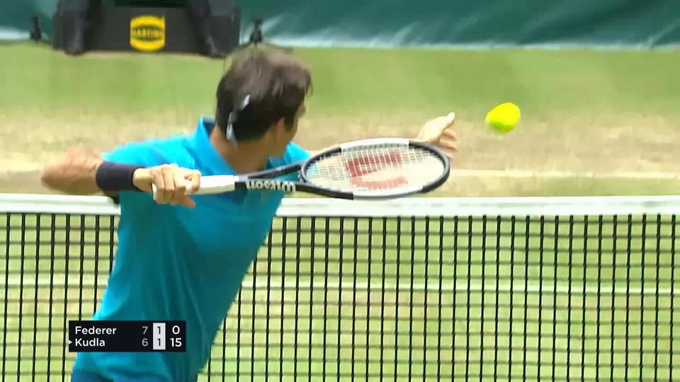 La frustration de Federer après un point perdu