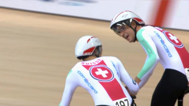 Cyclisme piste, poursuite par équipe messieurs: la Suisse se qualifie pour la finale