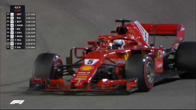 Q3: Sebastian Vettel (GER) partira en pole position, devant Kimi Raikkonen (FIN) et Valtteri Bottas (FIN)