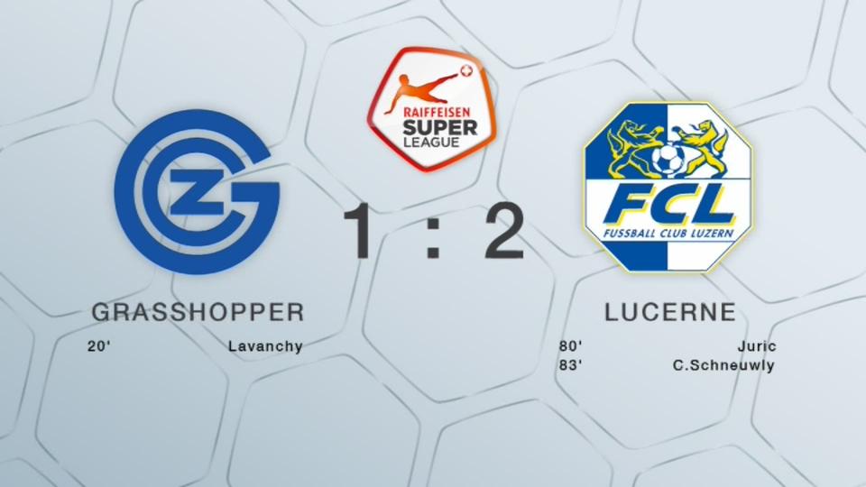 21e journée, Grasshopper - Lucerne (1-2), le résumé du match