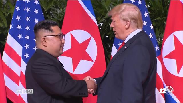 Poignée de main historique entre Kim Jong-un et Donald Trump