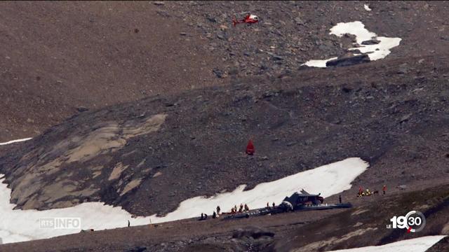 Crash au Piz Segnas: une centaine de professionnels travaillent d'arrache-pied pour évacuer le site de l'accident