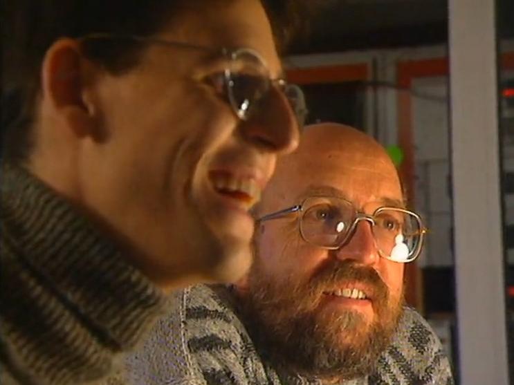 Didier Quéloz et Michel Mayor en 1995. [RTS]