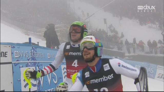 Oslo (NOR), slalom parallèle masculin, demi-finale: Luca Aerni (SUI) n'y parvient pas
