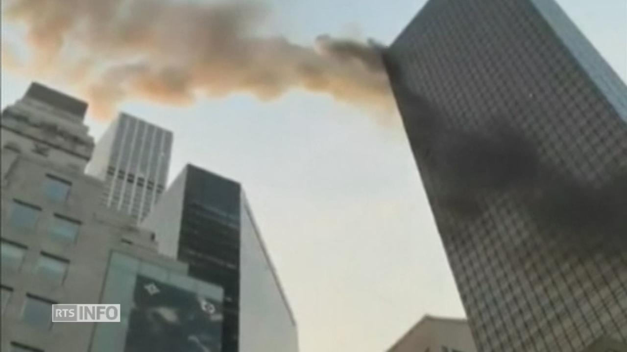 Fumée sur le toit de la Trump Tower