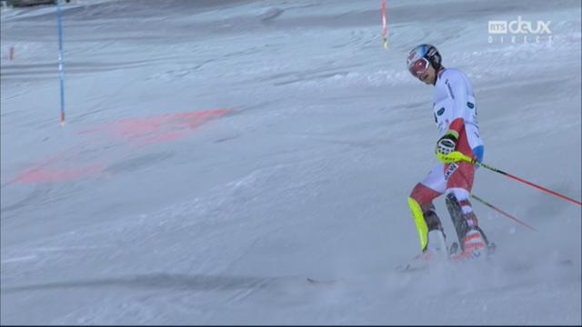 Schladming (AUT), slalom masculin, 1re manche: élimination de Loic Meillard (SUI)