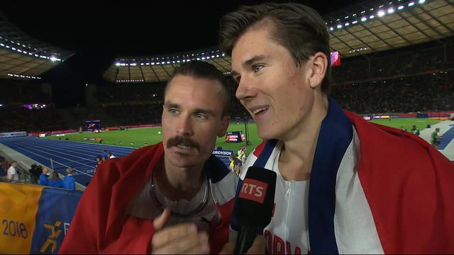 Athlétisme, 5000m messieurs: les frères, Jakob et Henrik Ingebrigtsen (NOR), au micro de la RTS