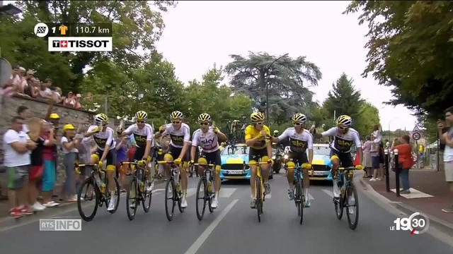 Arrivée du Tour de France sur les Champs-Elysées. Sacre pour le Gallois Geraint Thomas de l'équipe Sky.