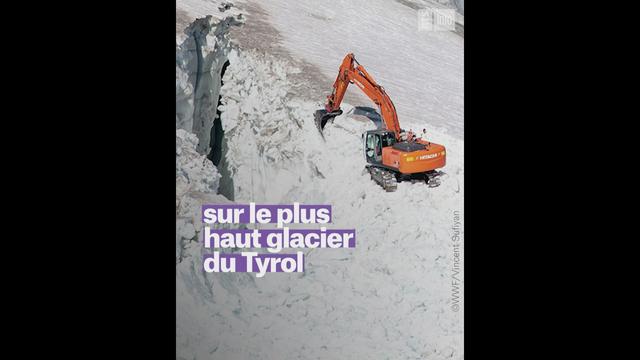 Glacier menacé par des machines