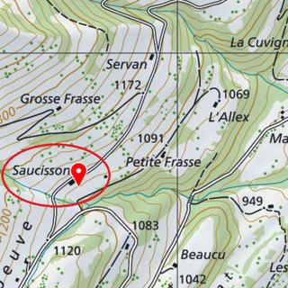 Le Saucisson, Fribourg. [Office fédéral de topographie swisstopo/DR]