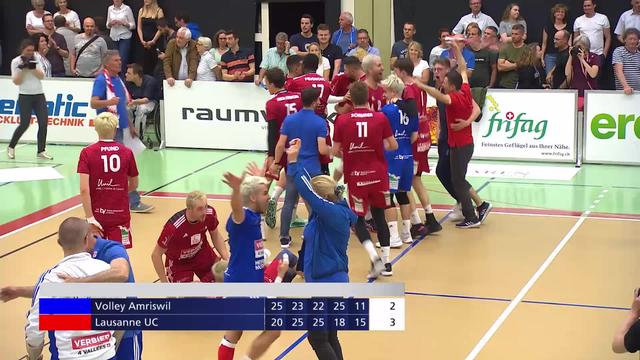 Finale messieurs, match 3: Amriswil – LUC (25-20, 23-25, 22-25, 25-18, 11-15) : le LUC est champion de Suisse!