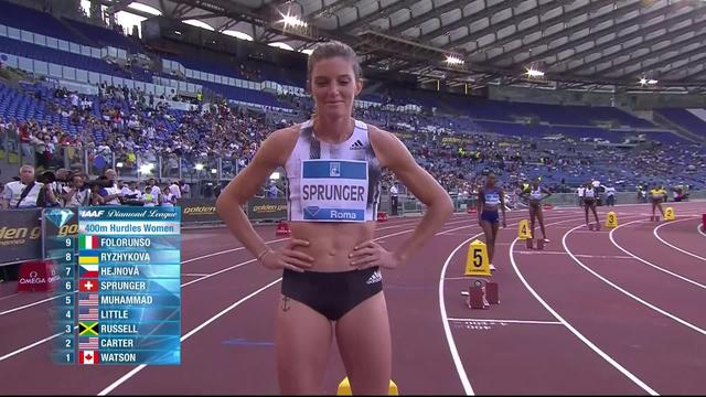 Rome (ITA), 400m haies dames: Léa Sprunger dernière d’une série remportée par Muhammad
