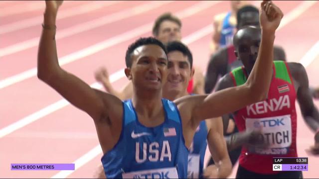 800m messieurs: Donavan Brazier (USA) devient champion du Monde