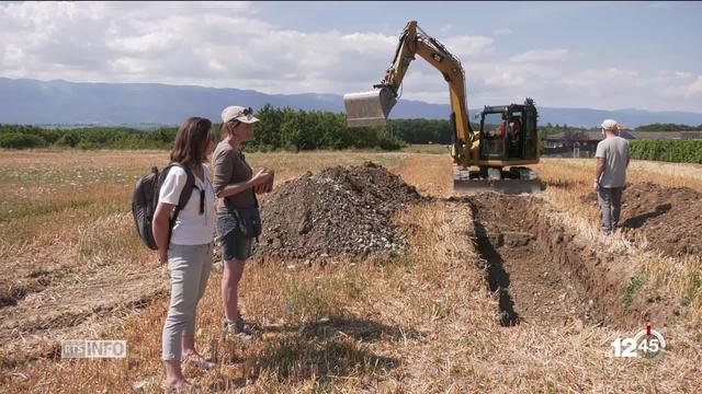 Un vaste parc public va être inauguré dans deux ans à Bernex (GE). Les travaux impliquent des archéologues.