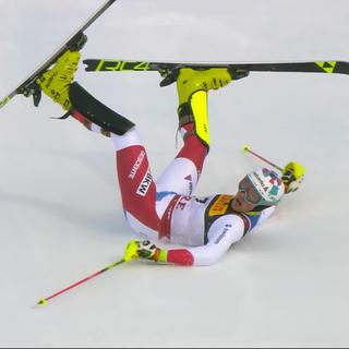 Are (SWE), slalom messieurs, 1re manche: Daniel Yule (SUI)