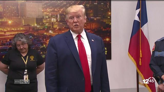 Donald Trump en visite sous haute surveillance à El Paso au Texas, malgré les manifestations d'hostilité à son égard.