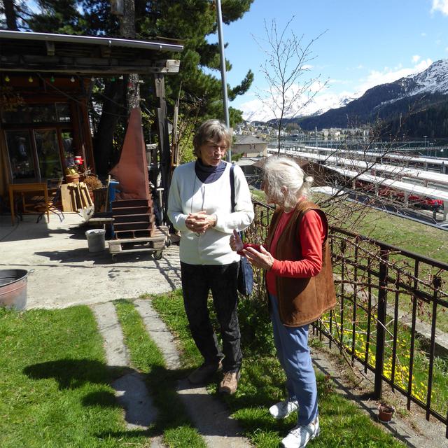 Marcella Maier, autrice et Monique Baud, traductrice, en mai 2018, à St-Moritz. [Monique Baud]