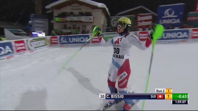 Flachau (AUT), slalom dames, 2e manche: le passage de Carole Bissig (SUI)