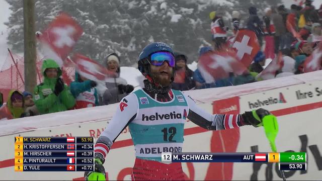 Adelboden (SUI), slalom messieurs 1re manche: Marco Schwarz (AUT)