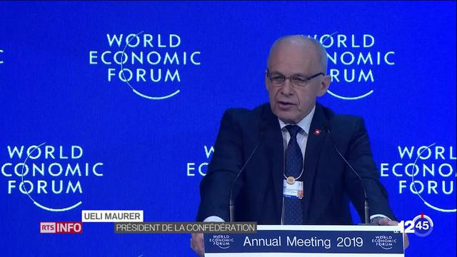 Ouverture du WEF, le World Economic Forum de Davos. Ueli Maurer fait l'éloge des valeurs suisses.