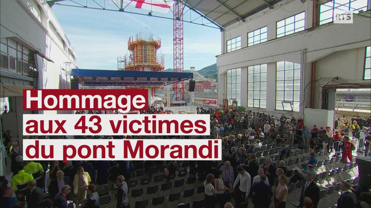 Hommage aux 43 victimes du pont Morandi