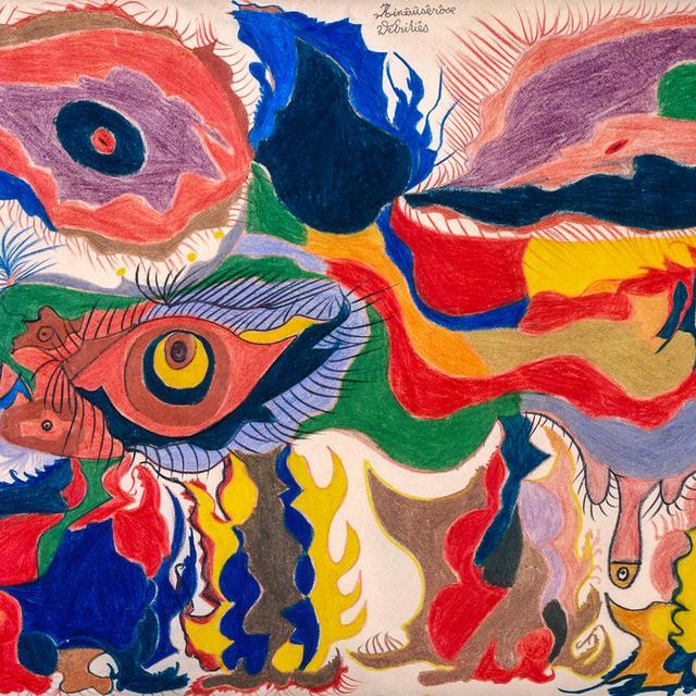 Gaston Dufour, "Rinâûsêrôse viltritiês", 1950, crayon de couleur sur papier [Gaston Dufour - Arnaud Conne, Atelier de numérisation – Ville de Lausanne]