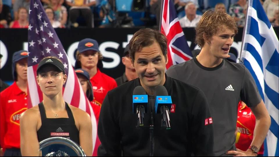 Hopman Cup, finale: ambiance bon enfant lors de la remise du trophée