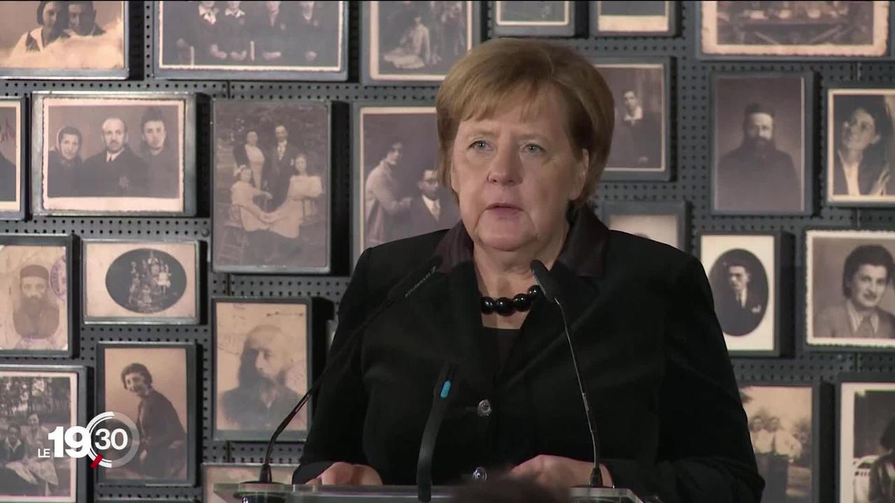 Angela Merkel a effectué aujourd'hui sa première visite au camp de concentration d'Auschwitz.