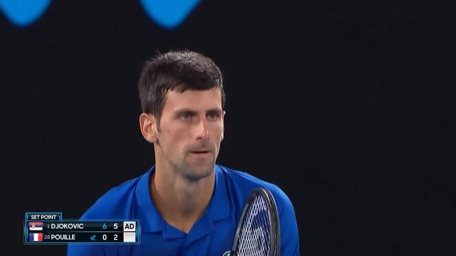 1-2 finale, N. Djokovic (SRB) – L. Pouille (FRA) 6-0 6-2: le numéro 1 mondial mène deux manches à rien après moins d’une heure de jeu